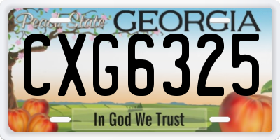 GA license plate CXG6325