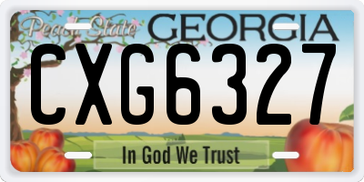 GA license plate CXG6327