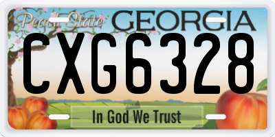 GA license plate CXG6328