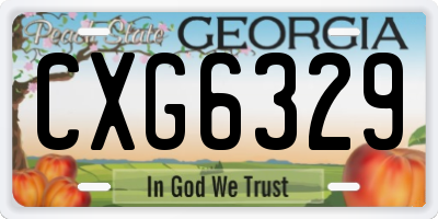 GA license plate CXG6329