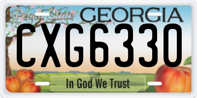 GA license plate CXG6330