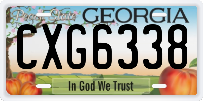 GA license plate CXG6338