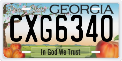 GA license plate CXG6340