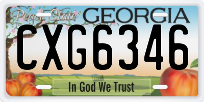 GA license plate CXG6346