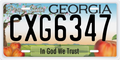 GA license plate CXG6347