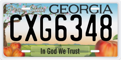 GA license plate CXG6348