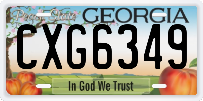 GA license plate CXG6349