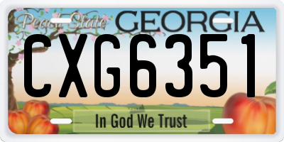 GA license plate CXG6351