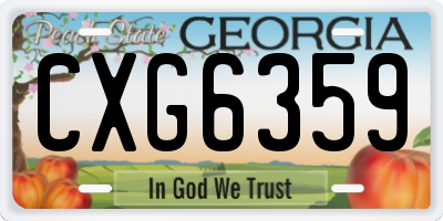 GA license plate CXG6359
