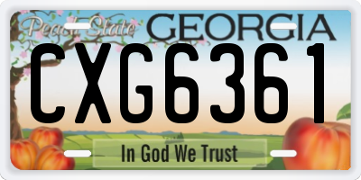GA license plate CXG6361