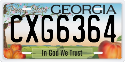 GA license plate CXG6364