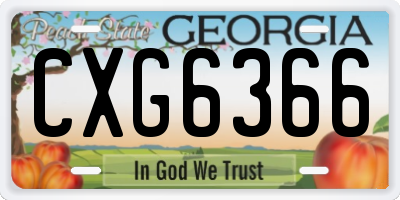 GA license plate CXG6366