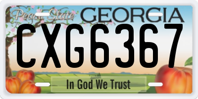 GA license plate CXG6367