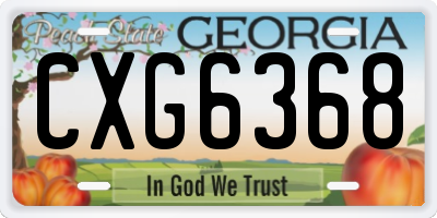 GA license plate CXG6368