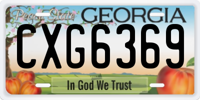 GA license plate CXG6369