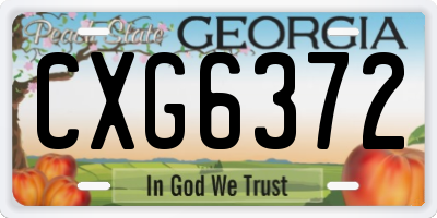 GA license plate CXG6372