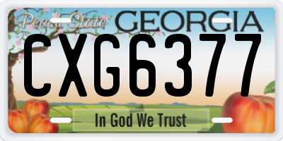 GA license plate CXG6377