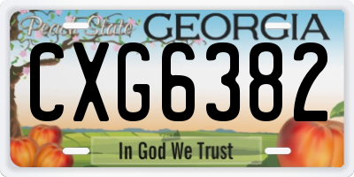 GA license plate CXG6382