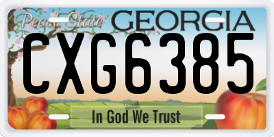 GA license plate CXG6385