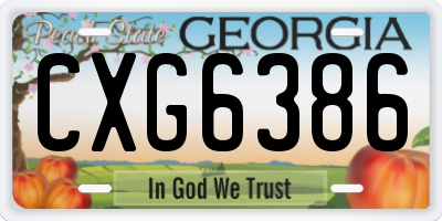 GA license plate CXG6386