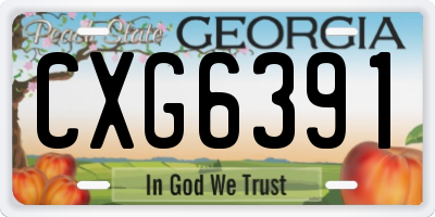 GA license plate CXG6391