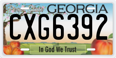GA license plate CXG6392