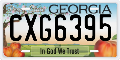GA license plate CXG6395