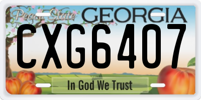 GA license plate CXG6407