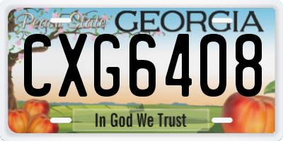 GA license plate CXG6408