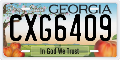 GA license plate CXG6409