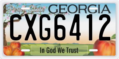 GA license plate CXG6412
