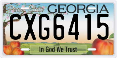 GA license plate CXG6415