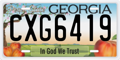 GA license plate CXG6419