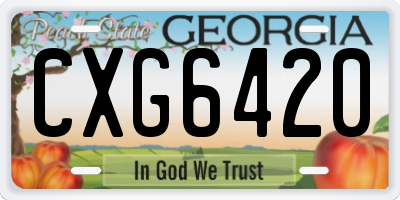 GA license plate CXG6420