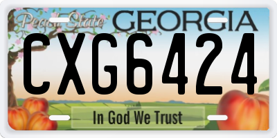 GA license plate CXG6424