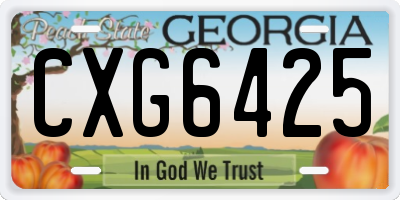 GA license plate CXG6425