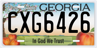 GA license plate CXG6426