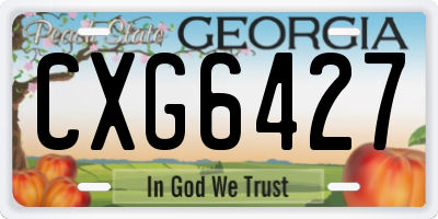 GA license plate CXG6427