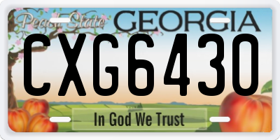 GA license plate CXG6430