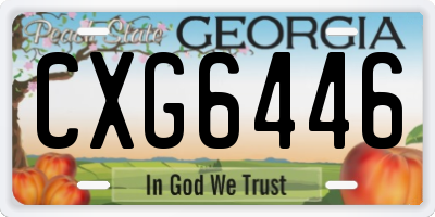 GA license plate CXG6446