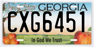 GA license plate CXG6451