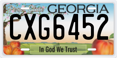 GA license plate CXG6452