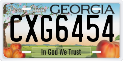GA license plate CXG6454