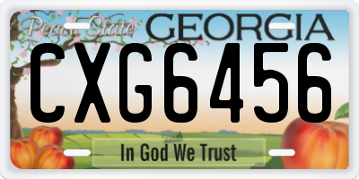 GA license plate CXG6456