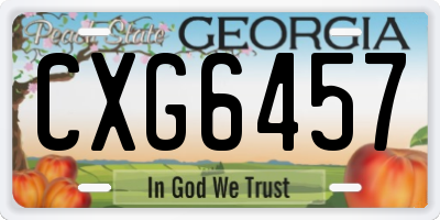 GA license plate CXG6457