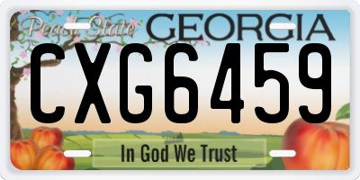 GA license plate CXG6459