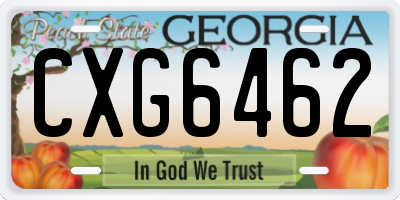 GA license plate CXG6462