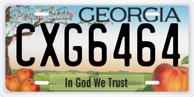 GA license plate CXG6464