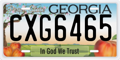 GA license plate CXG6465
