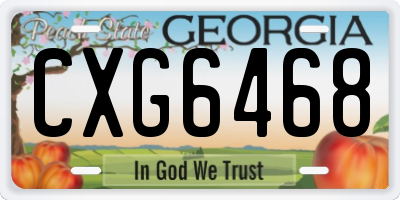 GA license plate CXG6468